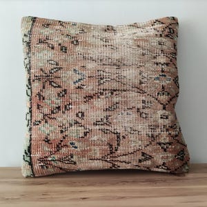 Antique Pillow Cover 20x20 -Decorative Pillow -Handwoven Pillow -Embroidered Pillow -Kilim Pillow -Ethnic Pillow-Sofa Throw Pillow For Couch
