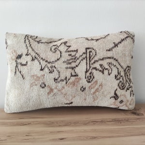 Antique Pillow Cover 12x20 -Throw Pillow -Pillow For Couch -Handmade Pillow -Ethnic Pillow -Turkish Pillow -Decorative Carpet Pillow Case