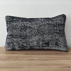 Handwoven Rug Pillow, Turkish Pillow For Couch, Lumbar Pillow Cover 12x20 , Decorative Pillow, Vintage Pillow For Couch, Antique Pillow
