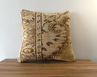 Funda de almohada Kilim turca vintage tejida a mano de 20 x 20