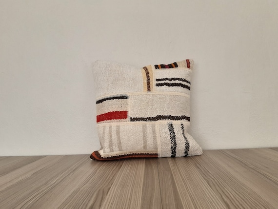 幾何学模様パッチワーク枕カバー 幾何学模様の枕カバー - 16x16 - パッチワーク枕カバー - スロー