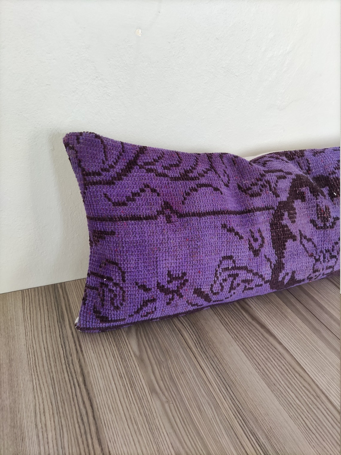 Purple Lumbar Pillow Cover 14x36 long Lumbar Pillow pillow Etsy