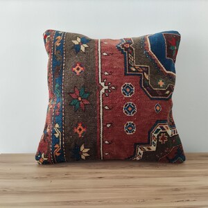 Bohemian Kilim Pillow, Handwoven Pillow, 20x20 Pillow Covers, Throw Pillows For Couch, Anatolian Rug Pillow, Farmhouse Pillow, Home Decor