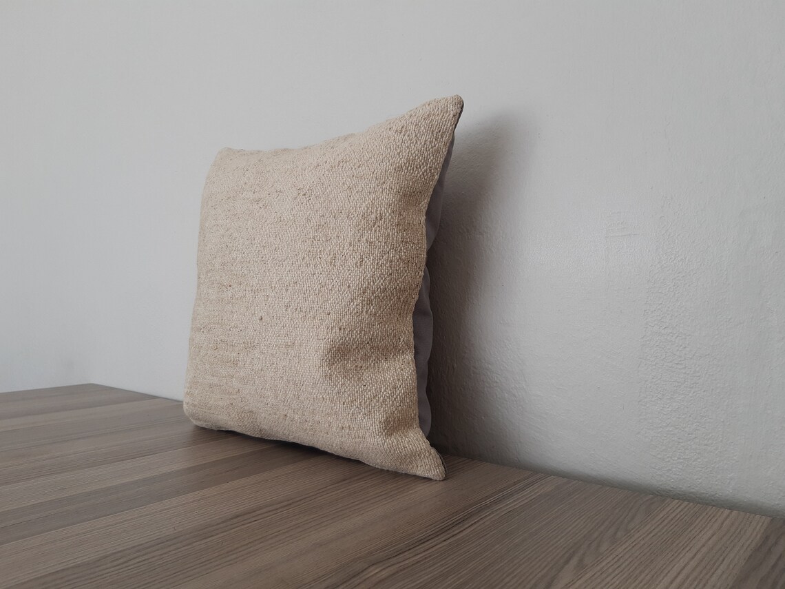  Beige Hemp Pillow Cover 16x16 Decorative Couch Soft 