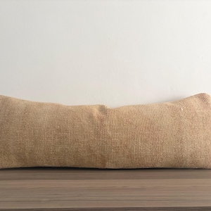 Vintage Turkish Rug Lumbar Pillow Cover, Boho Cushion 12x36
