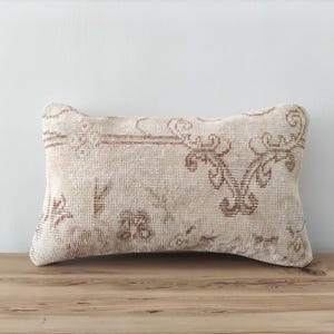 Lumbar Pillow Cover 12x20, Kilim Pillow, Throw Pillow, Decorative Pillow, Handwoven Pillow, Turkish Pillow, Boho Pillow, Textured Pillow