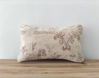 Lumbar Pillow Cover 12x20, Kilim Pillow, Throw Pillow, Decorative Pillow, Handwoven Pillow, Turkish Pillow, Boho Pillow, Textured Pillow