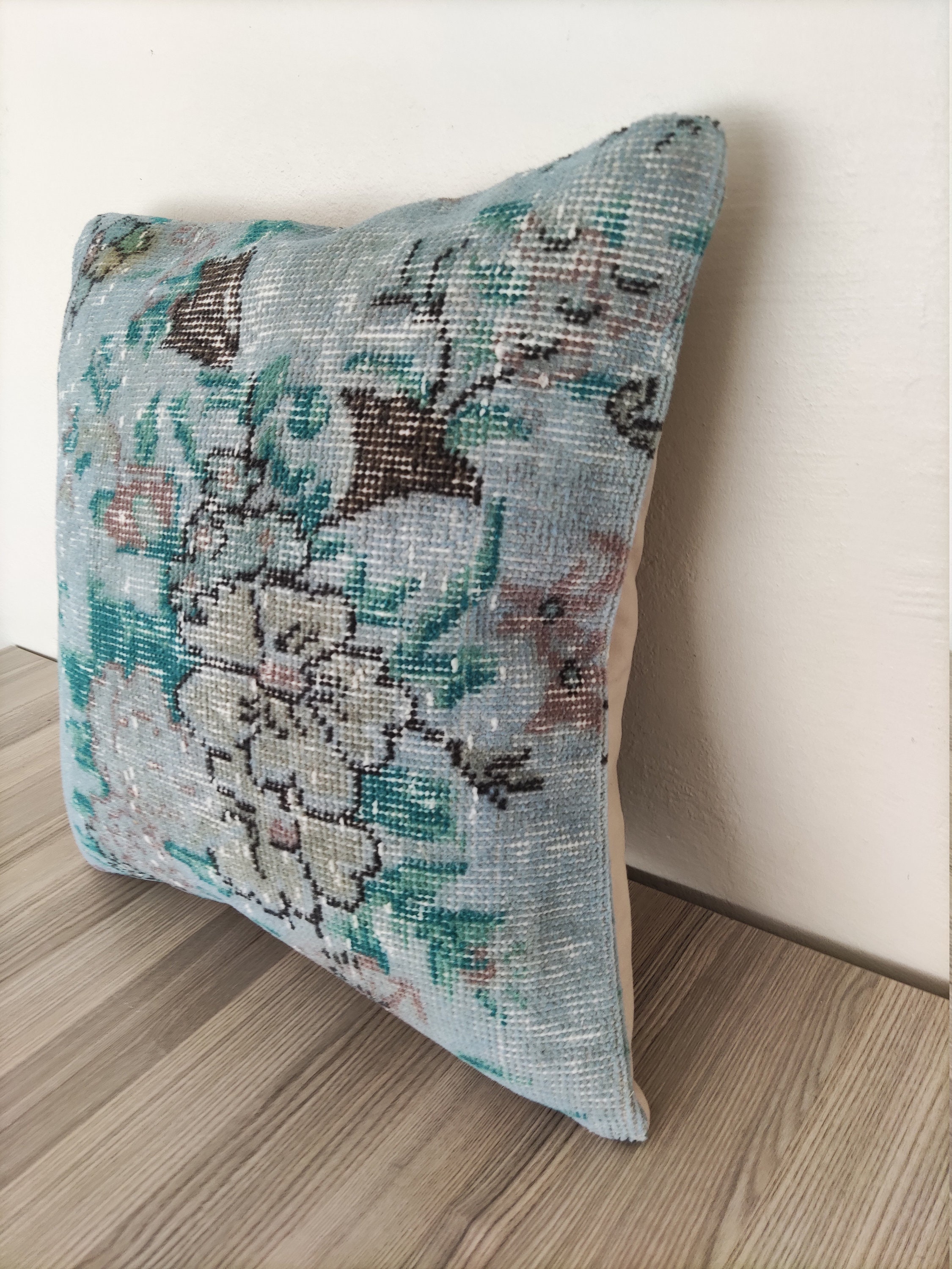 Cubierta de almohada floral azul 20x20 Almohada elegante | Etsy