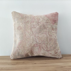 Muted Pillow Cover 18x18 -Ethnic Pillow -Handmade Pillow -Vintage Pillow -Embroidered Pillow -Throw Pillow -Kilim Pillow -Pillow For Couch