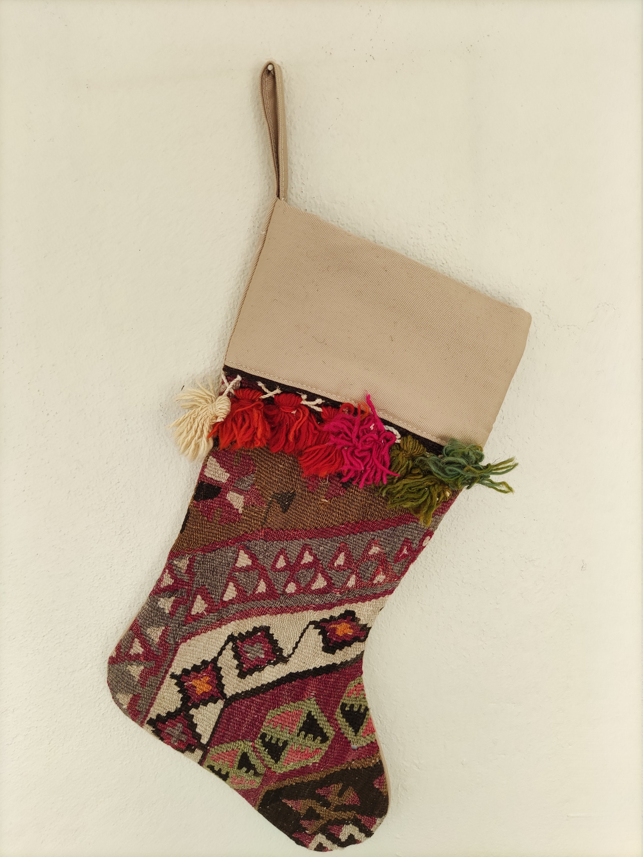 Turkish kilim stockings handmade kilim stockings Christmas kilim stockings