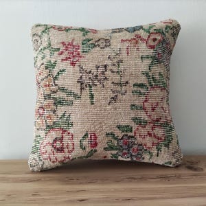 Kilim Pillow Cover 16x16, Turkish Kilim Pillow, Decorative Pillow, Handwoven Textured Pillow, Modern Throw Pillow, Throw Pillow For Couch