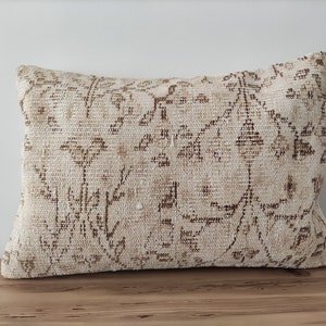 Vintage Rug Pillow For Couch, Decorative Pillow, Farmhouse Pillow, Handwoven Pillow, Anatolian Rug Pillow, Turkish Kilim Pillow, Home Decor