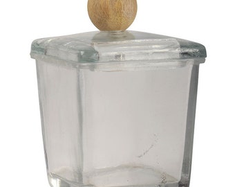 Small Glass Laura Storing Jar With Wooden Knob By Ib Laursen