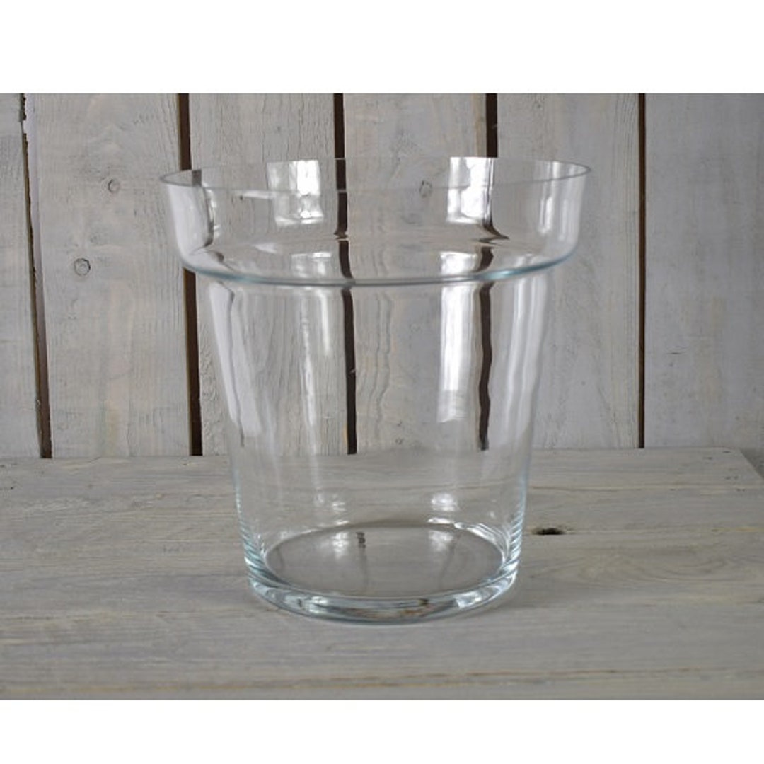 Large Glass Flower Pot / Plant Container Cm Etsy