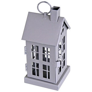 Small House Lantern T-Light Holder Grey by Originals