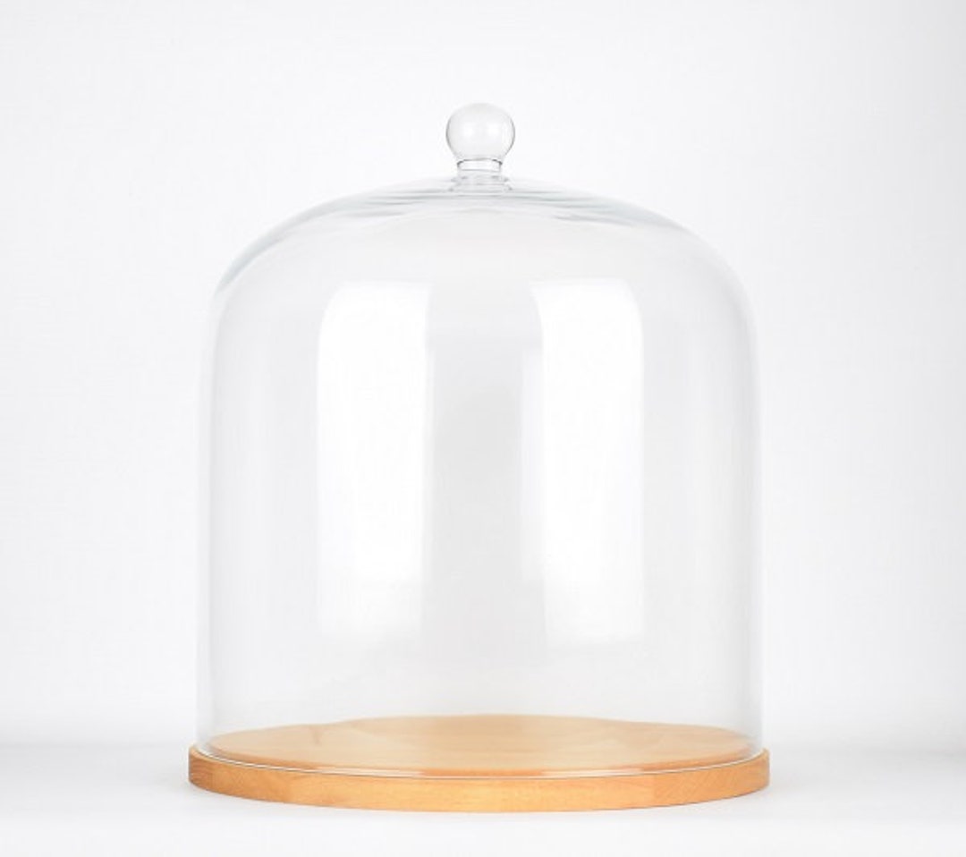 Large Handmade Display Glass Cake Cupcake Dome Cover Cloche With