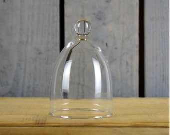 Small Mouth Blown Glass Display Cover Cloche Bell Jar Dome Centrepiece 11.5 cm