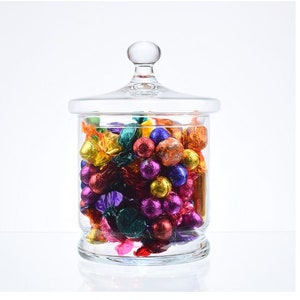 Handmade Glass Jar Cookie Sweet Bonbon Storage Jar Bowl With Lid 23 cm