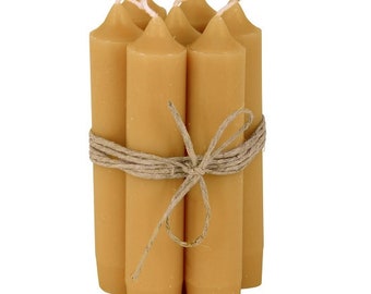 Set of 6 Short Dinner Mustard Candles by Ib Laursen