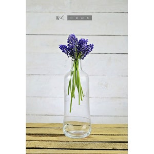 Handmade Clear Glass Bottle Decorative Vase for Flowers