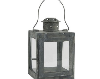 Ib Laursen Laterne mini Windlicht Teelicht Teelichthalter Glas Metall  8x8x12 cm outdoor Garten Terrasse Balkon Party