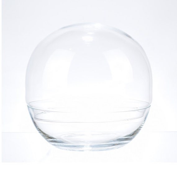 Large Glass Bowl With Lid Globe Shape Dish 26 Cm 