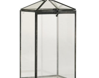 Lanterne de jardinière pour serre avec fond et toit en verre par Ib Laursen