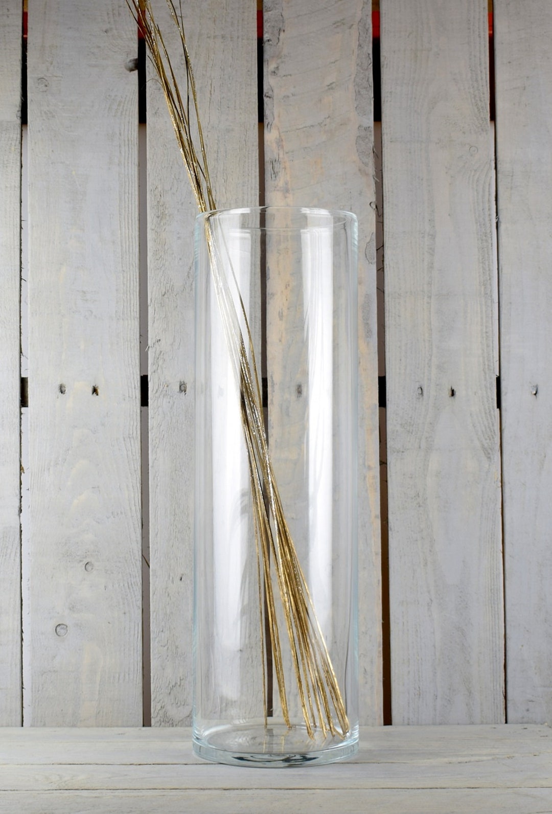 Handmade Mouth Blown Glass Cylinder Vase for Flowers Tall 50cm Etsy