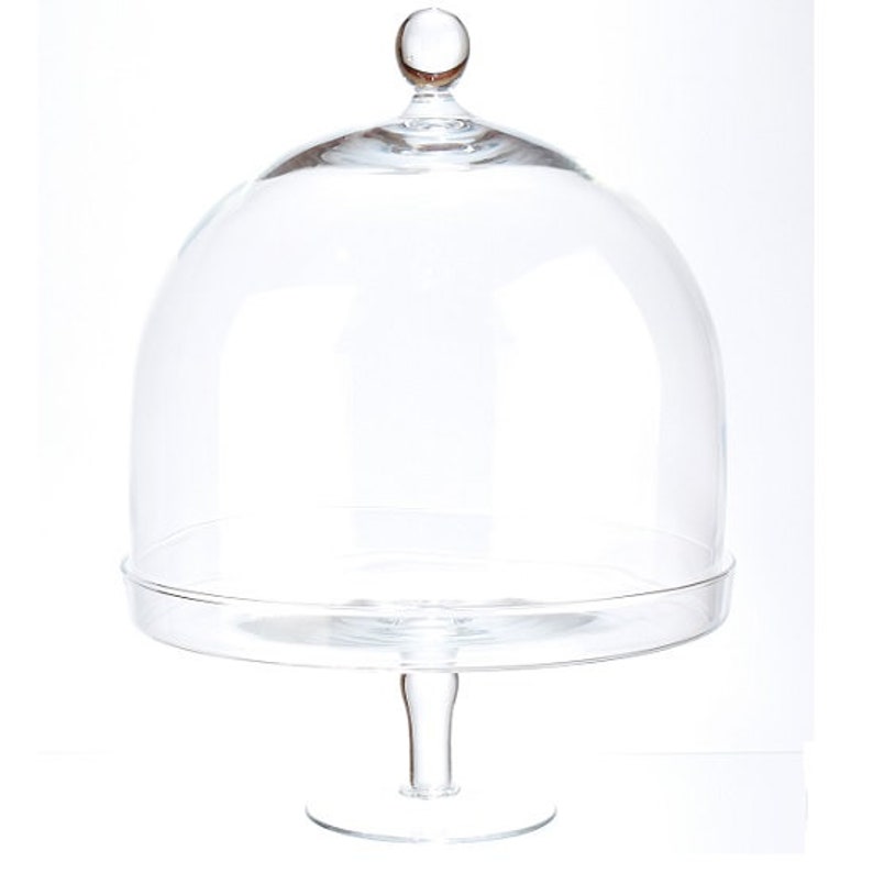 Large Display Cake Stand With Glass Dome Cover / Tall 42 cm x Etsy