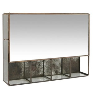 Wall Hanging Storage Cabinet With 5 Rooms & Mirror Door by Ib Laursen