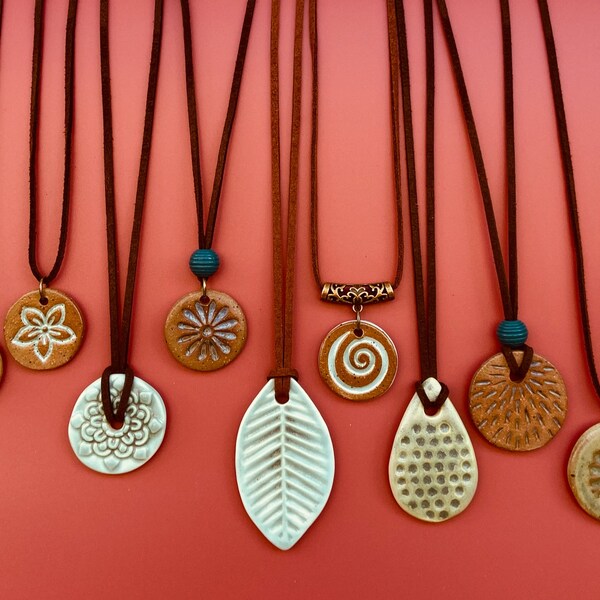 Ceramic Pendant Necklace Etsy