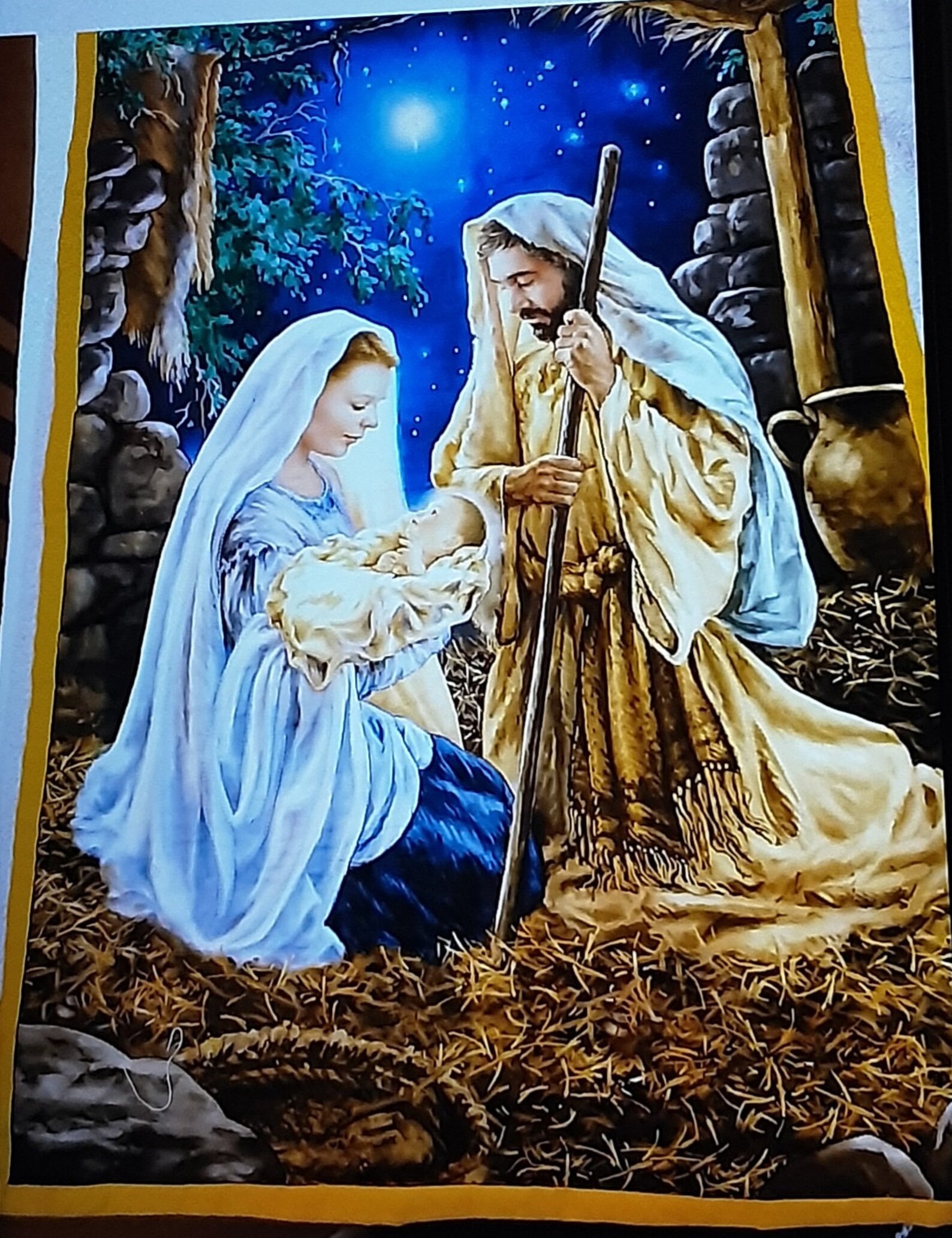 Quilted Nativity wall hanging Etsy