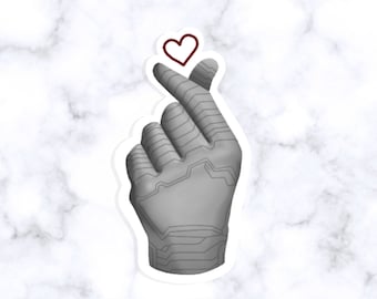Winter Soldier Heart Hand Sign Vinyl Sticker