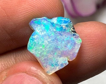 Genuine Opal Raw Gemstone - 3CT White Ethiopian Opal Rough - Rainbow Fire Opal Raw Stone - AAA Grade Opal Rough - Big Size Polished Opal Raw