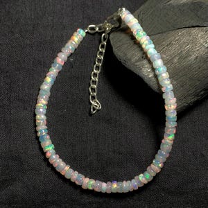Top Quality Opal Roundelle Bracelet Handmade Opal Beads Bracelet Fine Silve Bracelet Jewelry White Opal Tiny Bracelet Multi Opal Bracelet