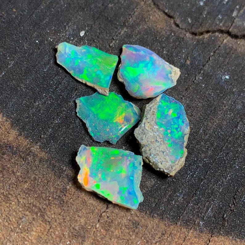 7.95 CT White Opal Loose Raw Lot / AAA Grade Opal Rough / Multi Welo Fire Opal Raw / Smooth Opal Large Raw / Uncut Ethiopian Opal Rough Lot