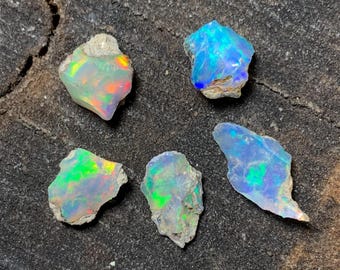 100% Natural Ethiopian Welo Fire Opal Raw Gemstone Uncut Rough Untreated Stone 5 Pieces Lot