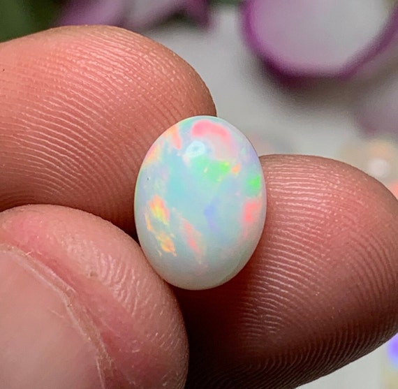 Colorful Untreated Opal Cabochon Loose Natural White Opal