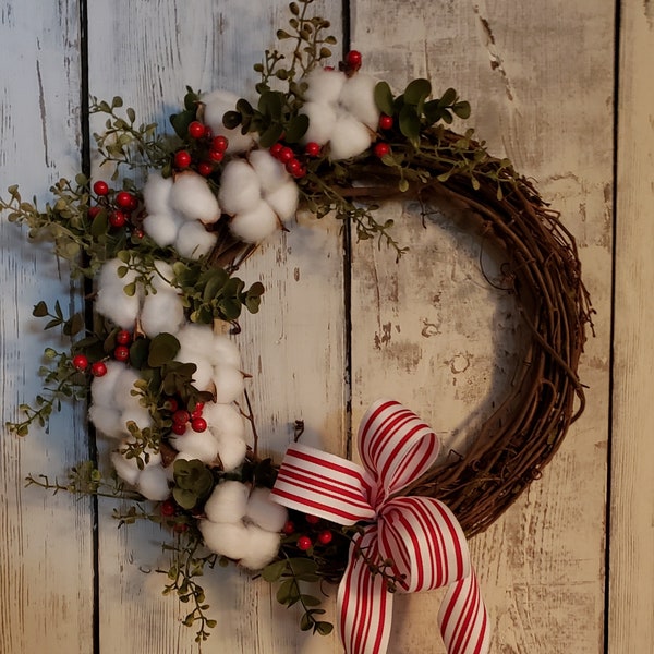 Real cotton wreath cotton holiday wreath cotton winter wreath farmhouse cotton christmas wreath farmhouse winter wreath farmhouse wreath