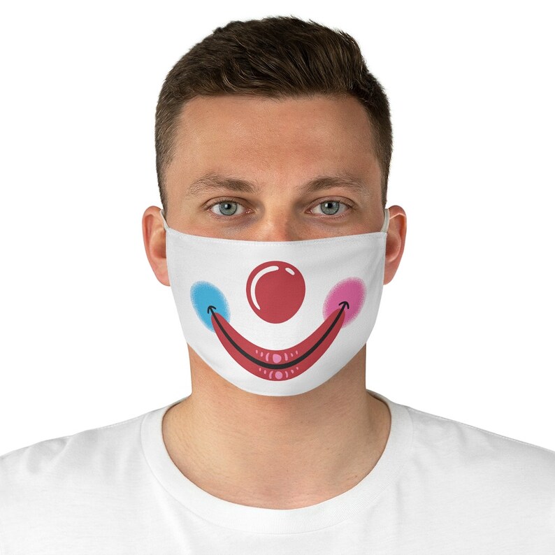 Clown Face Mask Clown Mask Fun Halloween Face Mask Etsy