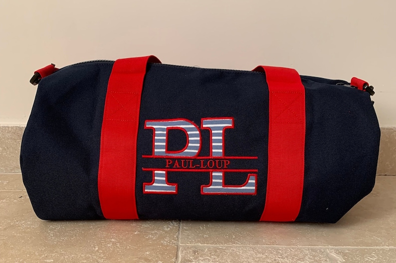 Personalized embroidered duffel sports bag image 1