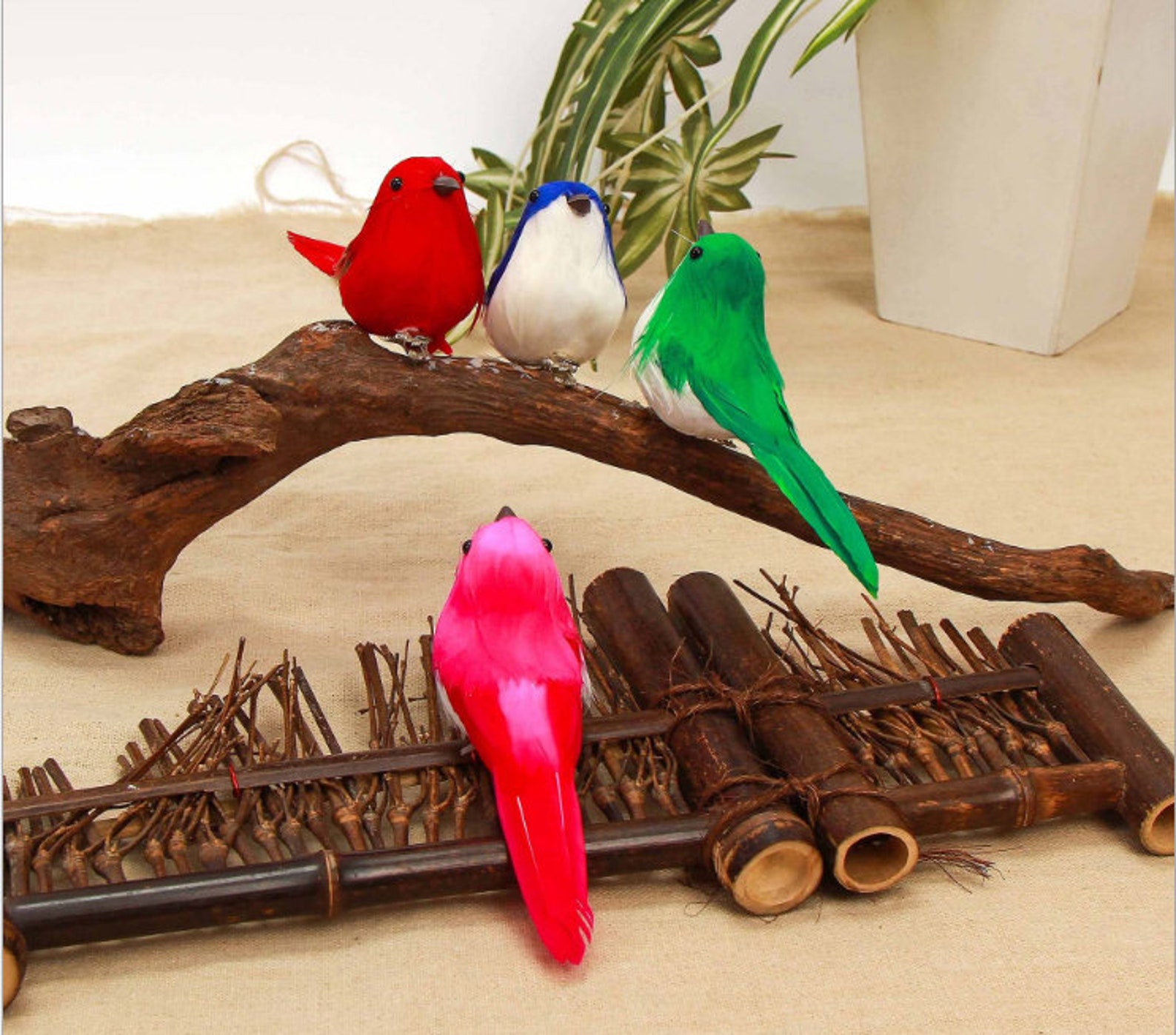 6pcs Artificial Birds On CLIPS Artificial Birds Craft Birds Etsy