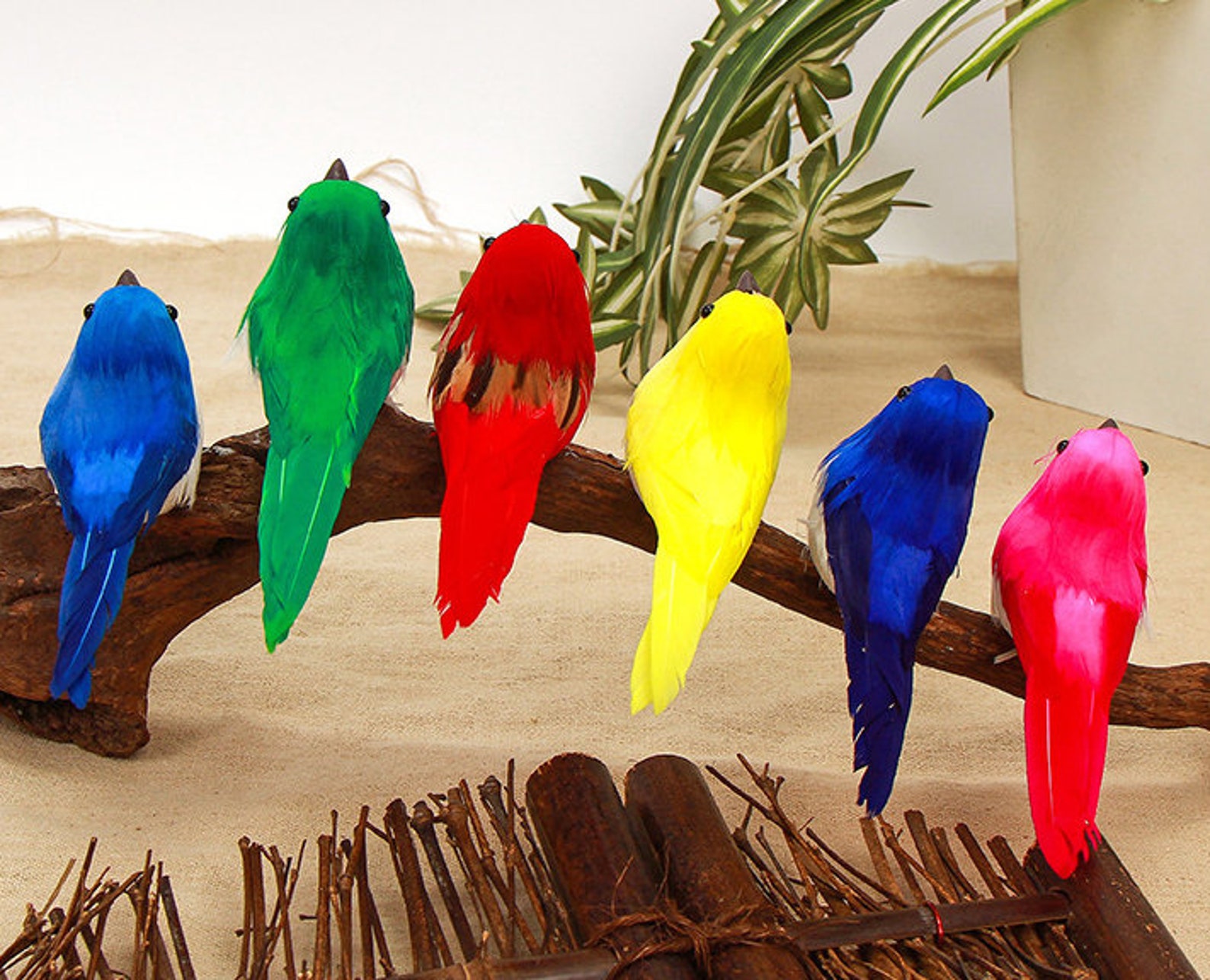 6pcs Artificial Birds On CLIPS Artificial Birds Craft Birds Etsy