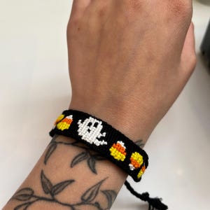 Alpha Halloween Spooky Orange and Black Friendship Bracelet