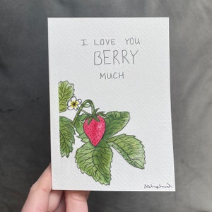 Ich liebe dich Berry viel - Erdbeere Valentinstag-Karte
