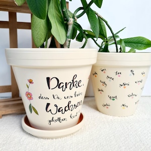 Personalisierter Blumentopf | Abschiedsgeschenk Kindergarten | Danke Pflanztopf