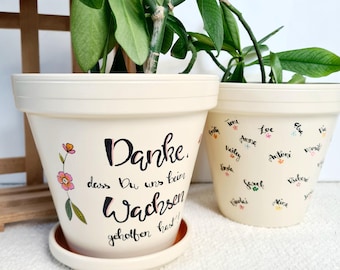 Personalisierter Blumentopf | Abschiedsgeschenk Kindergarten | Danke Pflanztopf