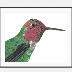 Hummingbird Fine Art Print, 8x10, Hummingbird Watercolor, Watercolor Art, Hummingbird, Hummingbird Watercolor