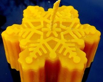 Set of Christmas candle. Candle snowflake. Christmas candles. Candle made from natural beeswax. Beeswax candles, christmas gift candles