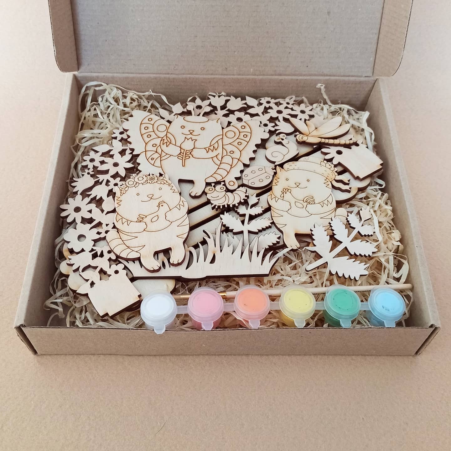 Blank Craft Kit Laser Cut Wooden MDF 3D Craft Kit Cat Gardener Etsy UK